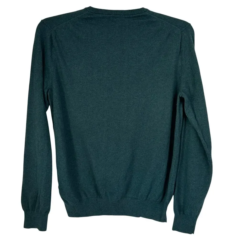 J. Crew Cotton Cashmere V-Neck Sweater Teal 29235 Mens Size M